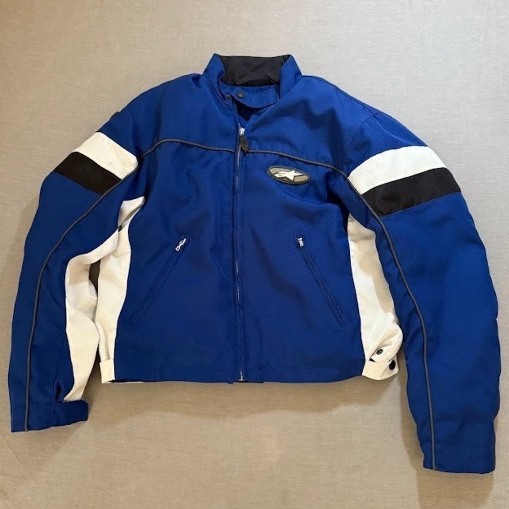 Alpinestars Racing Motorcycle Jacket Mens Large‎ Blue Motorbike Moto Italy